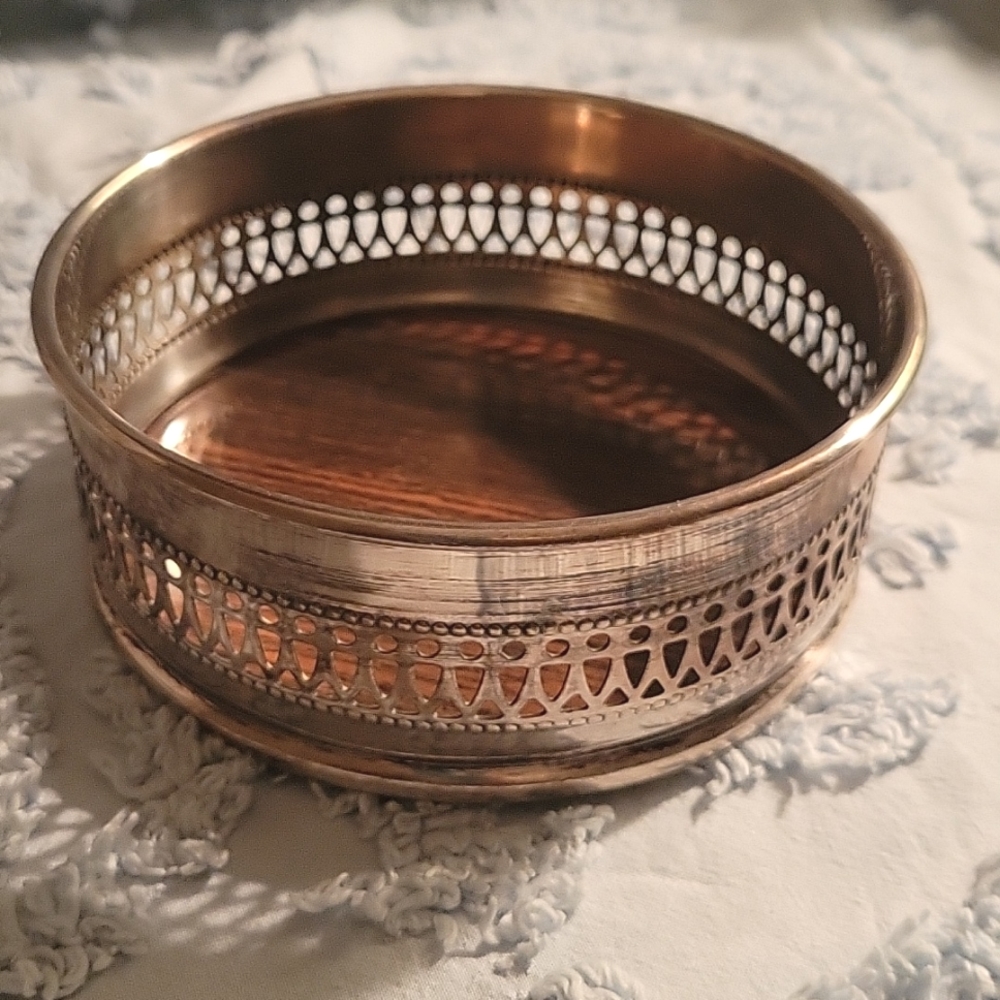 Vintage Sheffield Silverplate MCM Bottle Coaster